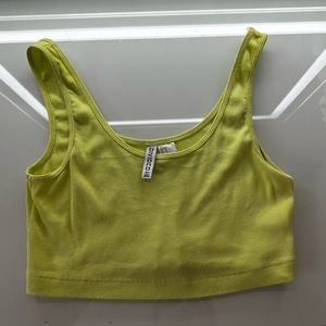 Neon Lime Ribbed Tank Crop top